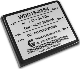 WDD15-12D4, DC/DC конвертер серии WDD15 мощностью 15 Ватт